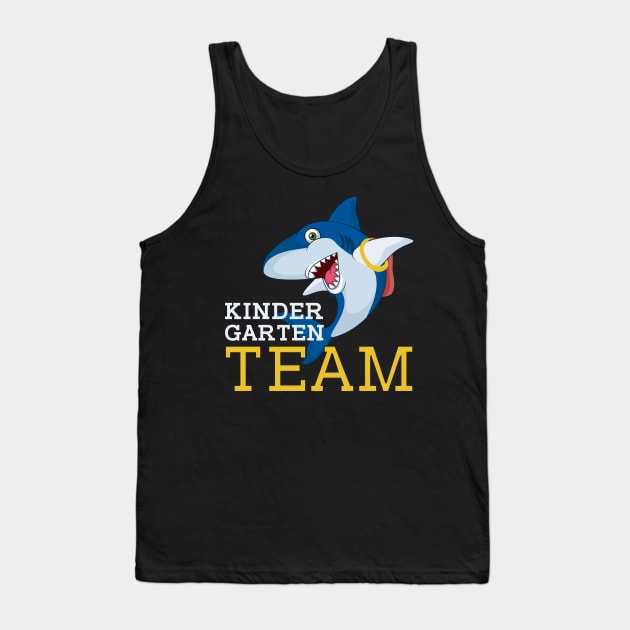 Shark Kindergarten Team Back To School Teacher Student Tank Top by kateeleone97023